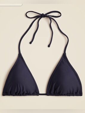NWT J. Crew Perfect String Bikini Top in Navy Blue Size Medium